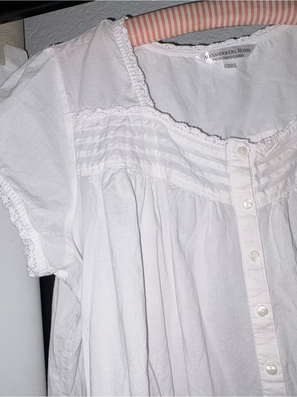 Alexander Del Arossa Palm Coast Florida White Cotton Button-Front Maxi Gown